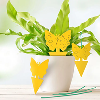 Piège collant jaune en forme de dessin animé, double face, étanche, pour moucherons, pour plantes d'intérieur, plantes d'appartement, jardinage domestique