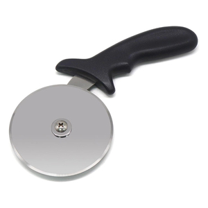 Roulette à pizza circulaire moyenne colorée en acier inoxydable avec bord dentelé pour une découpe parfaite de vos pizzas - Product Image 1