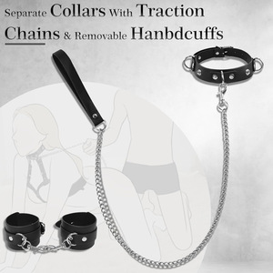 Kit BDSM en Cuir Menottes Collier Accessoires Sexuels BDSM pour Couples Harnais de Corps Sangles de Contrainte Jouets SM Érotiques pour Adultes 18+ - Product Image 2