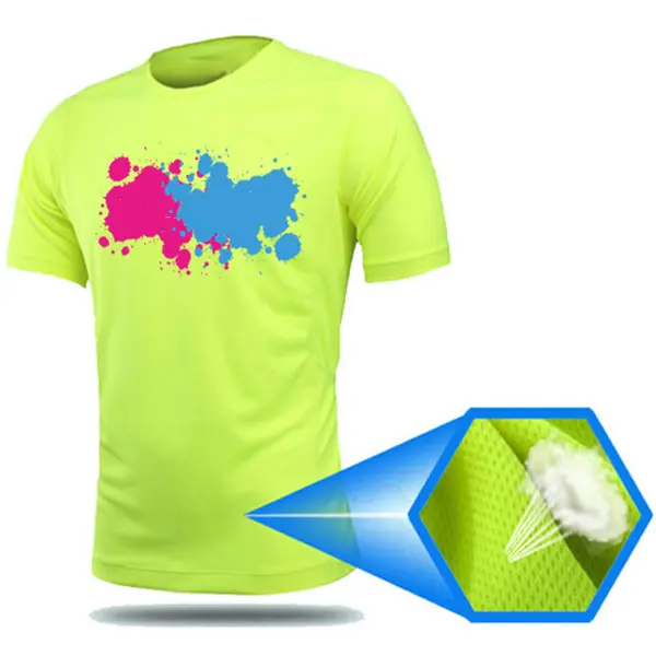 Yingtenidi camiseta esportiva para homens, camisetas de saída de fábrica, camisetas de maratona para esportes, poliéster 100%