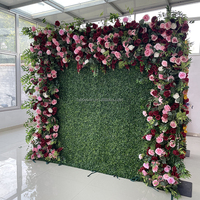 F80 Hochzeitsdekoration 3D Stoff-Hintergrund Blumenreihe Wandmatte Seidenrosen Weiße Blumen-Läufer Künstliche Hängende Blumenwand