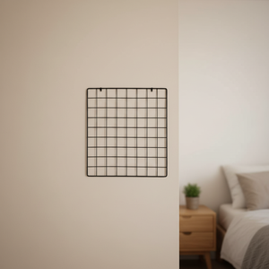 Panneau mural décoratif écologique et imperméable de forme carrée pour salon, <span class=keywords><strong>grille</strong></span> en fer DIY moderne pour accrocher des photos avec pompons amovibles - Product Image 3