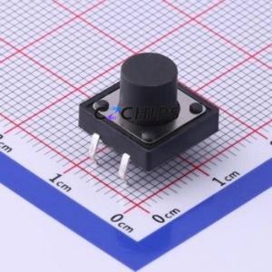 UK-B0224-G9-250 Tactile Switch Through hole-4P,12x12mm Switch Single Pole Single Throw Round Button 2.5N Through Hole - Product Image 1