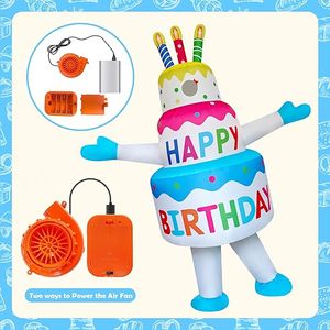 Funny <b>Inflatable</b> Polyester Birthday Cake Mascot <b>Costume</b> Cosplay Suit for Adult Unisex Easy Setup Halloween Party - Product Image 4