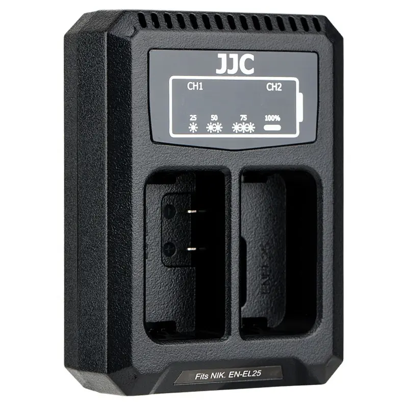 JJC USB Dual Battery Charger for Nikon EN-EL25 Battery, Replaces Nikon MH-32, Compatible with Nikon Z50 camera