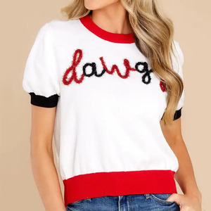 Maglioni da <span class=keywords><strong>donna</strong></span> ricamati con scritta a girocollo a girocollo a girocollo a colori scintillano da <span class=keywords><strong>donna</strong></span> - Product Image 1