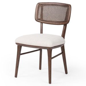 Natural Wood Cane Back <b>Dining</b> <b>Chair</b> Solid Oak Frame Handwoven Rattan Backrest Modern Farmhouse Restaurant Kitchen Seating - Product Image 2