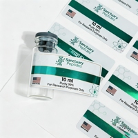 Étiquettes autocollantes en vinyle fin et léger pour flacons de peptides, imperméables, 2 ml, 10 ml, 15 ml, pour emballages de poudre de peptides légers