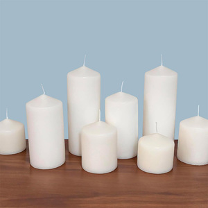 Bâton de paraffine votive de diamètre différent, de longue durée et non parfumé, bougies de prière cylindriques à dessus pointu blanc - Product Image 1