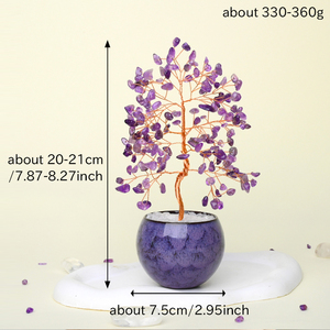 Hot Sale Natural Amethyst Crystal Money <b>Tree</b> Ceramic Bowl Base Fortune <b>Tree</b> for Home Office Desk Decor - Product Image 4