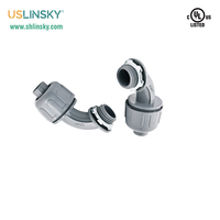 Shanghai Linsky US pour Gray PP631 3/8" 90 Elbow Liquid Tight Connectors Waterproof PVC Electrical Wire Fittings
