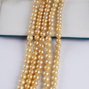 Collier rond Edison en gros, fait à la main, perles d'eau douce naturelles de 8 à 11 mm, de couleur blanche et rose, forme baroque, perles en vrac pour bricolage - Product Image 1