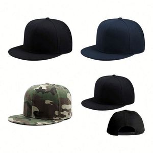 Classic Bill Visor Hip Hop Style Snap Back <b>Caps</b> Custom Black Blank Fit Snapback Hat Camo <b>Flat</b> Brim for <b>Men</b> Adjustable Size - Product Image 2
