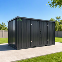 Conteneur de stockage modulaire en acier robuste, unité de stockage à plat avec porte enroulable pour usage commercial