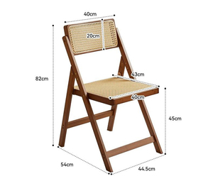 Silla de Comedor Moderna de Mediados de Siglo, Silla Plegable de Ratán, Cómoda Silla de Bambú para Exteriores, para Dormitorio, Sala de Estar, Sala de Lectura L013 - Product Image 2