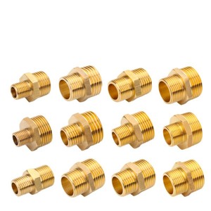 Brass Double Male Thread Connector Reducing <b>Adapter</b> For Water Oil Gas Pipes Plumbing Pneumatics Hardware 1/2 2/3 4/5 6/5 1 Inch - Product Image 1