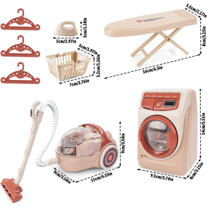 Ensembles de meubles pour enfants Mini <span class=keywords><strong>machine</strong></span> à <span class=keywords><strong>laver</strong></span> aspirateurs <span class=keywords><strong>fer</strong></span> à <span class=keywords><strong>repasser</strong></span> électrique jeu de rôle <span class=keywords><strong>jouet</strong></span> nettoyage appareils ménagers jouets - Product Image 6