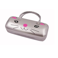 Coque rigide à motif de chat mode personnalisé en gros protège les lunettes étui à lunettes en métal