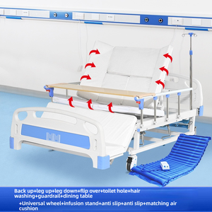 Chine Meubles médicaux bon marché Lits d'hôpital utilisés par lit <span class=keywords><strong>de</strong></span> patient avec le matelas d'air et la table à manger - Product Image 4