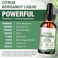 OEM 5000MG Gouttes liquides de Citrus Bergamote et de Riz de levain rouge, Complément de Citrus Bergamote avec Corossol, Riz de levain rouge et Feuille d'olivier