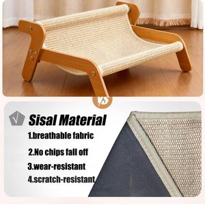 ZMaker Griffoir pour chat en bois, avec tapis en sisal résistant à l'usure, structure d'escalade, chaise longue et chaise griffoir en sisal pour chats - Product Image 3