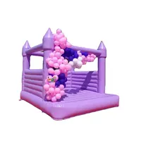 Casa inflable de rebote para boda, Casita pequeña de color púrpura pastel, a la venta
