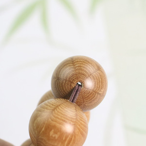 Bracelet en bois à six perles, 18mm, perles de prière bouddhistes, ornement en bois massif pour hommes et femmes - Product Image 3
