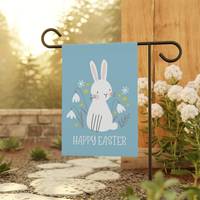 Bandera de Jardín de Doble Cara con Diseño de Conejo de Pascua, 24x32 Pulgadas, para Decoración de Jardín, Patio, Fiesta, Hogar y Exteriores