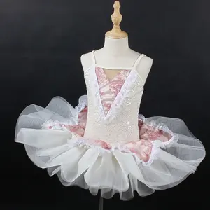 Professionale Senza Maniche Bianco balletto Performance di Danza Costume di Scena Tutu Romantico