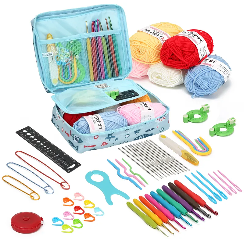 Kit de gancho de ganchillo portátil JP, juego de agujas de tejer, herramientas de costura para manualidades, accesorios para principiantes