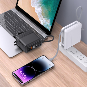 Nhanh Chóng Sạc 22.5W Xây Dựng Trong Cáp 15000MAh AC Powerbank Điện Thoại Sạc Bên Ngoài Pin Gói Đối Với iPhone Samsung Galaxy Pixel <span class=keywords><strong>LG</strong></span> - Product Image 3