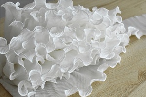 Một Lớp Xếp Li Sóng Ba Chiều Ruffle Vải Wedding Dress Ren Phụ Kiện Thiết Kế Quần Áo Lưới Vải - Product Image 4