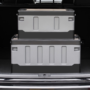 Boîte de rangement pliable 35L-65L couvercles en bois classiques grande <span class=keywords><strong>caisse</strong></span> pliable rectangulaire en plastique stockage fonctionnel de vêtements de Camping - Product Image 4