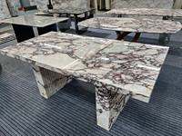 Table en marbre à surface polie Calacatta Viola Table basse Dessus de table personnalisé