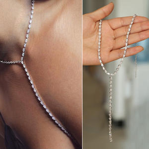 Nouvel arrivage collier de fiançailles de mariage chaîne de tennis sexy unique 5A larme CZ tour de cou long Lariat Y Bling bijoux en laiton - Product Image 4