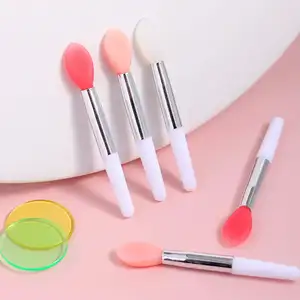 Mini Siliconen Lipgloss Borstel Applicator Draagbare Lipstick Borstels Voor Make-Up Product