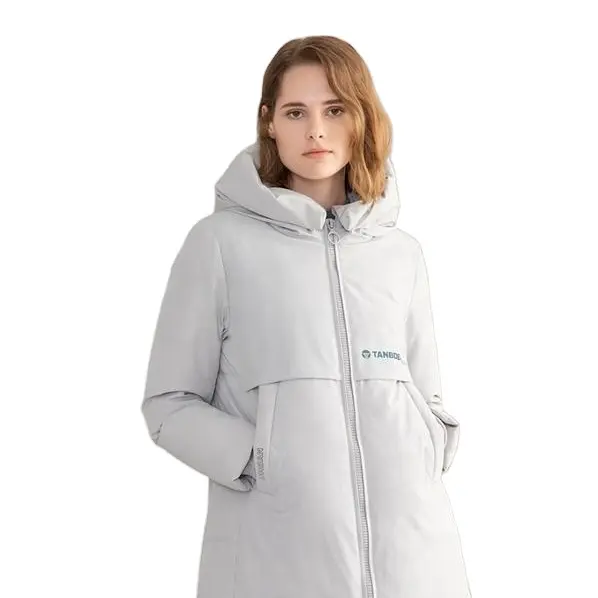 Manteau Long blanc pour femme, vêtement de haute qualité, style doudoune, noir, pour l'hiver