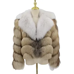 QC23011 nuovo arrivo miglior prezzo Golden Island cappotto corto in pelliccia di volpe
