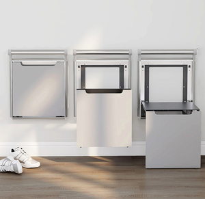 Chaise pliante invisible à monter au mur avec poignée, <span class=keywords><strong>banc</strong></span> de siège en métal robuste, gain de place - Product Image 2