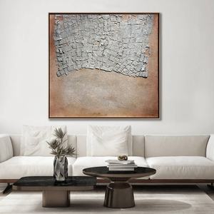 Pintura al Óleo Decorativa Wabi Sabi, Pintura Abstracta Acrílica Texturizada 3D Hecha a Mano para el Hogar, Base de Lienzo Minimalista - Product Image 2