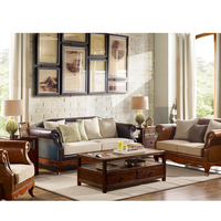 Ensemble de meubles américains élégants et modernes de style rétro pour la maison et le bureau comprenant un canapé, une table basse, une chaise de bureau, des villas à remplissage d'éponge