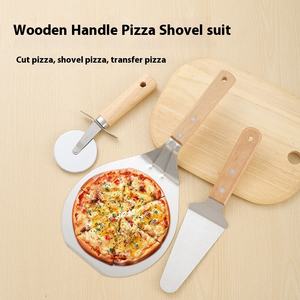 Ensemble d'ustensiles de cuisine <span class=keywords><strong>professionnel</strong></span> à manche en bois en acier inoxydable <span class=keywords><strong>pelle</strong></span> à <span class=keywords><strong>pizza</strong></span> roue de coupe et <span class=keywords><strong>pelle</strong></span> à pâtes extra large - Product Image 3