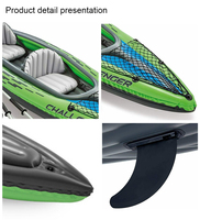 Bateau à rames gonflable en pvc, 1 pièce, pour kayak, eau, avec pagaie