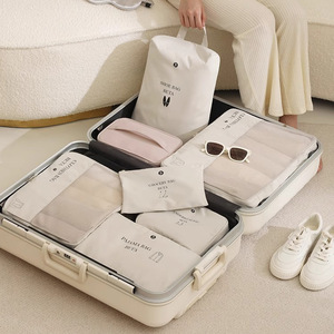 Twill <b>Compression</b> Travel <b>Bag</b> Set 6-Piece Portable Clothing Organizer Rectangle Polyester Storage <b>Bags</b> for Travel Items - Product Image 3
