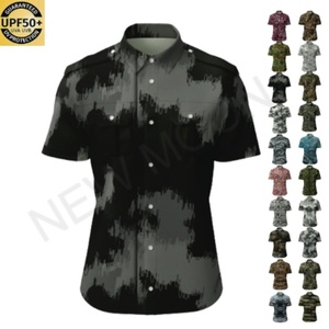Camisa de Pesca Personalizada para Hombre, Camuflaje, Manga Corta, Impermeable, Transpirable, Ropa de Pesca para Exteriores - Product Image 1