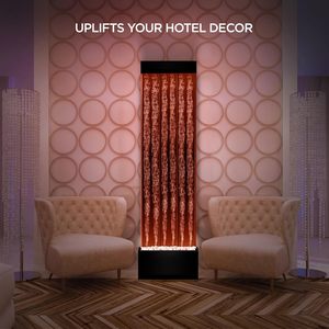 RGB Light Acrylic Water Fountain Interior Design Movable Floor-Standing Room Dividers <strong>Screens</strong> Waterproof Metal Dance Bubble Wall - Product Image 5