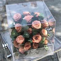 Fabrik-Großhandel Konservierte Rose in Transparenter Acryl-Aufbewahrungsbox mit Individuellem Logo, Quadratische Acryl-Blumenbox