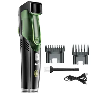 Barbeador elétrico com bateria de lítio Raf Brand 1400mAh, à prova d'água, motor duplo, aparador de barba e barba, comprimento de 20