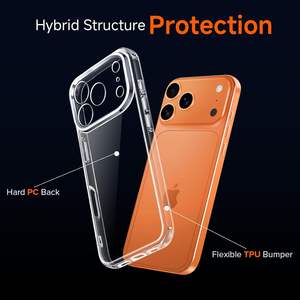 Trường hợp đối với iPhone 17 không khí 17 16 Pro Max trong suốt rõ ràng long lanh điện thoại di động Trường hợp bìa Terminator <span class=keywords><strong>Defender</strong></span> Cover quay lại - Product Image 4