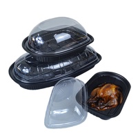 Barquettes jetables ovales en PP/OPS de qualité alimentaire avec couvercles, sans poignée, compatibles micro-ondes, pour nouilles entières et chewing-gum